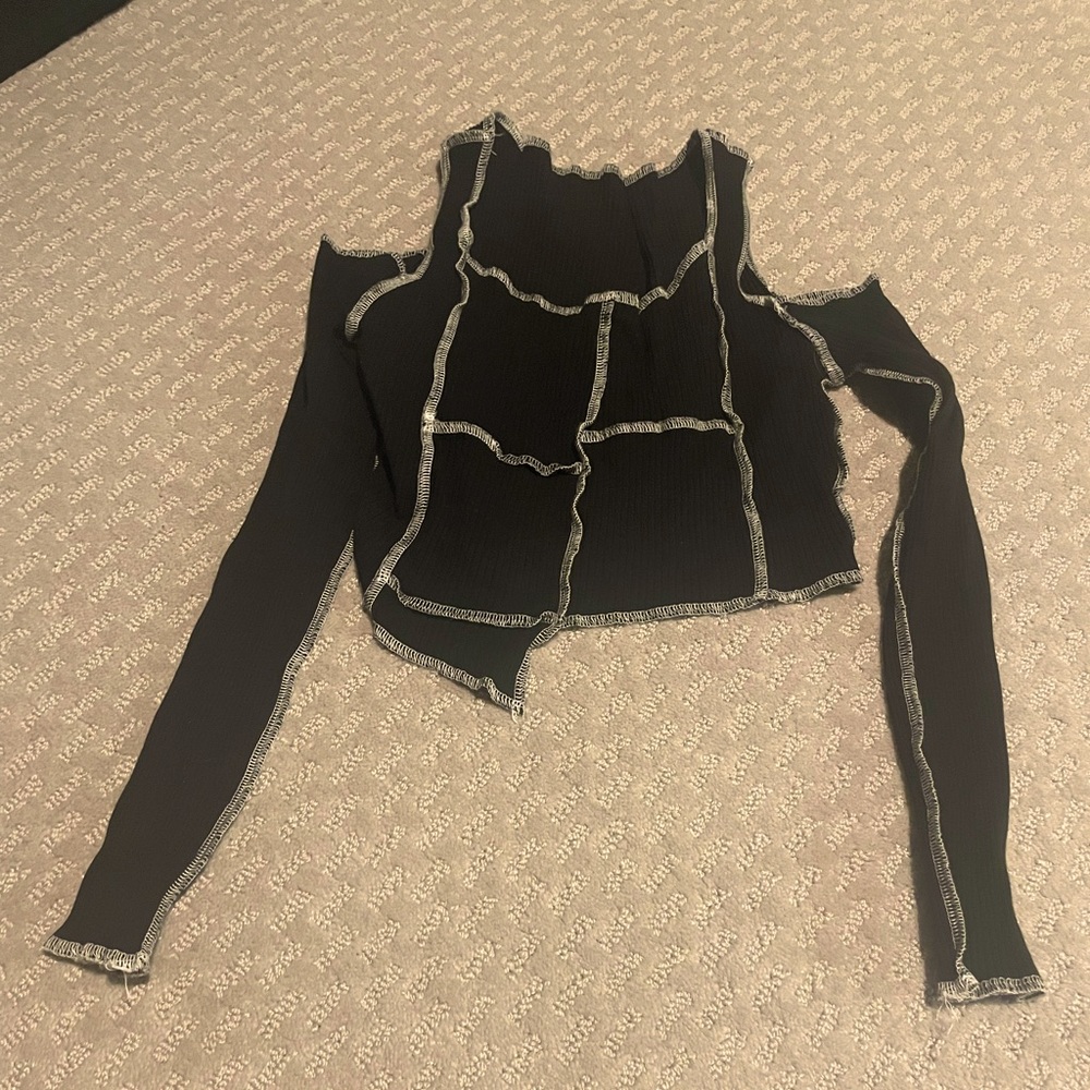 Black “rags” crop top